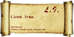 Linek Irma névjegykártya